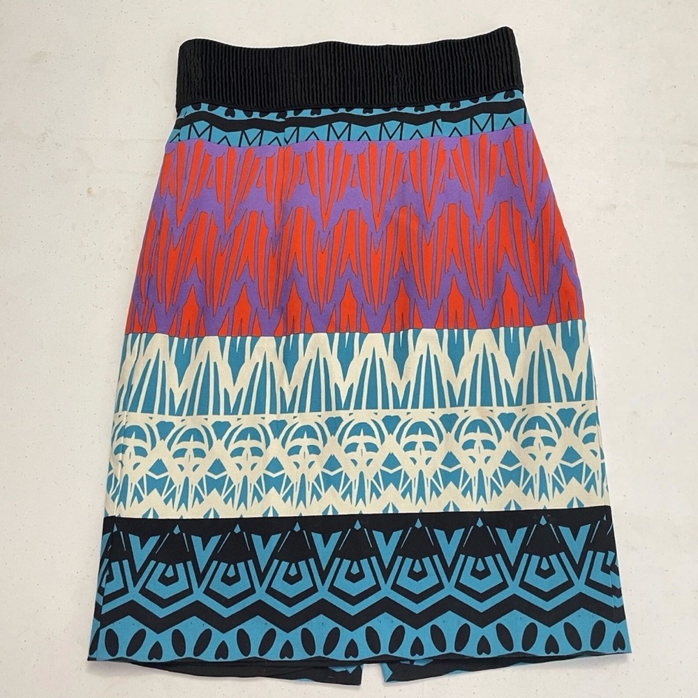 Anthropologie Plenty by Tracy Reese Multicolor Geometric Pencil Skirt sz 4 inca